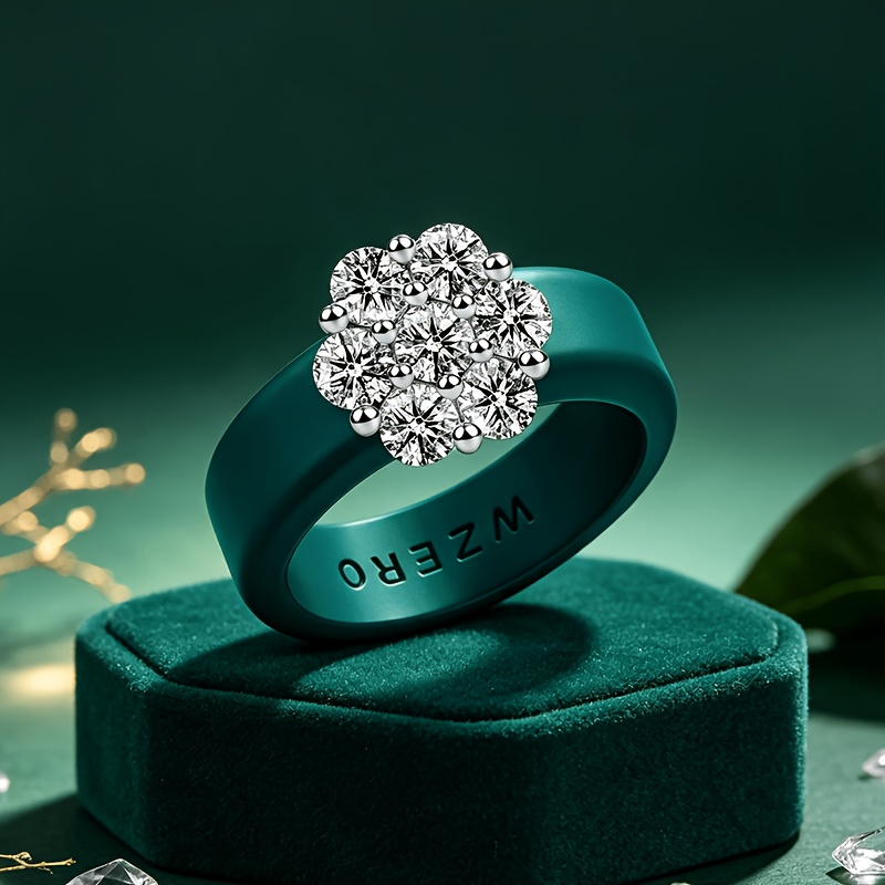 Floral Cluster Design Women's Silicone Ring